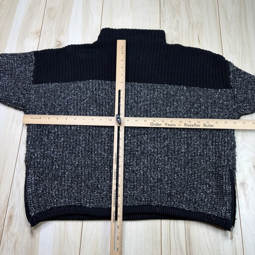 Varley Darwell Mock Neck Black Marled True Knit Mirage Wool Blend Sweater Zip XS - Picture 13 of 13